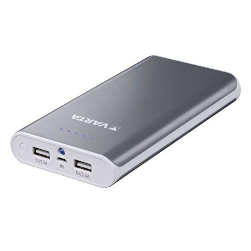 Varta Power Bank - Batería Externa (16000 mAh, 2 Puertos USB 1.0 A y 2.4 A