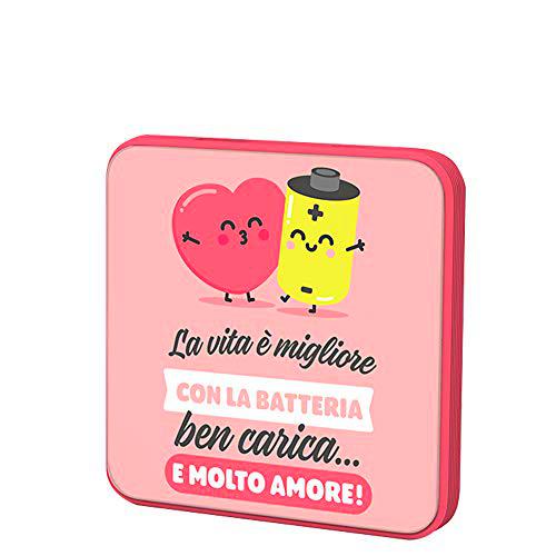 Tribe Power Bank 4000 mAh Love - Cargador de batería portátil Universal Original Mr Wonderful, PBL23801