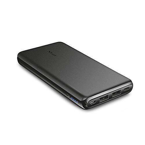 Trust Esla Fino powerbank de 10.000 mAh, batería portátil, negro