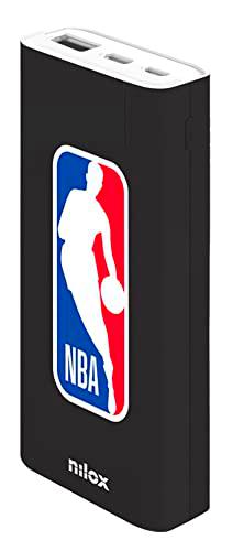 Nilox, Power Bank Black NBA, Power Bank con Dual Entrada Micro USB y USB-C