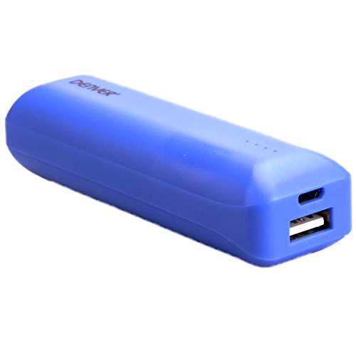 Batería externa Denver PBA-2601BLUE. Powerbank con batería de litio recargable de 2600 mAh