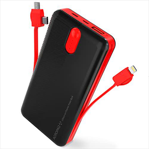 ACROPAQ - Batería Externa de 20.000 mAh con Cable de Carga