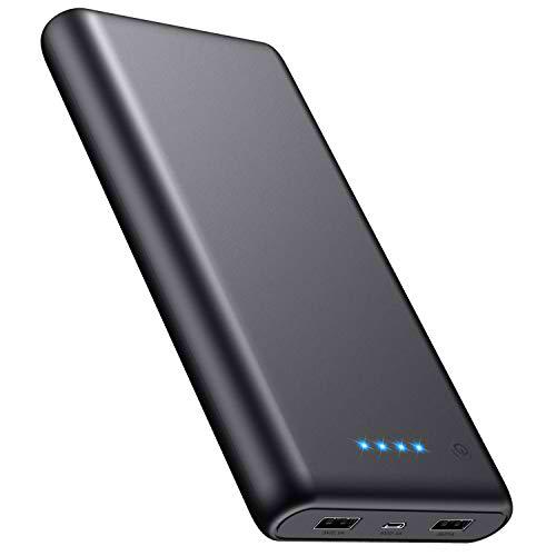 iPosible Batería Externa, Power Bank [24800mAh] Ultra Alta Capacidad Cargador Portátil Móvil con 2 Puertos Salidas USB Alta Velocidad y 4 LED para iPhone 12 13 11 X Pro MAX Samsung Huawei etc.