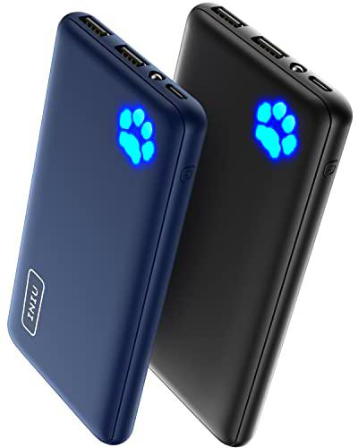 INIU Power Bank, [2Pack] Slimmest Bateria Externa Carga Rapida 10000mAh