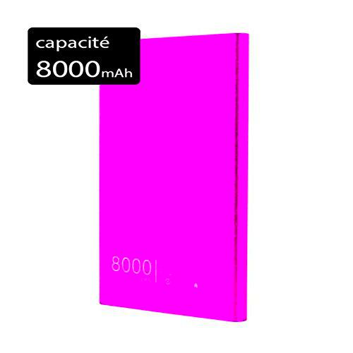 Power Bank Batería de Reserva Externo Slim 8000 mAh para Motorola Moto C Rosa