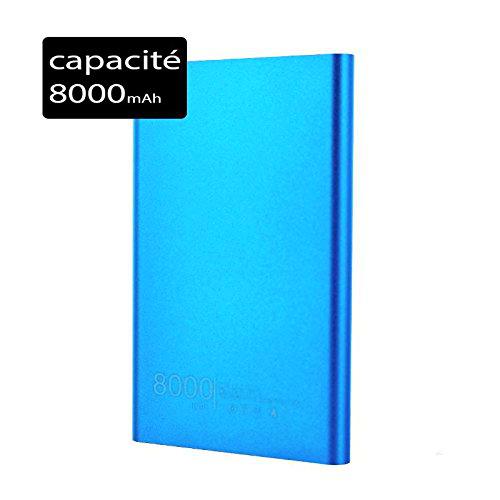 Power Bank Batería de Reserva Externo Slim 8000 mAh para ZTE Axon 7 Mini Azul