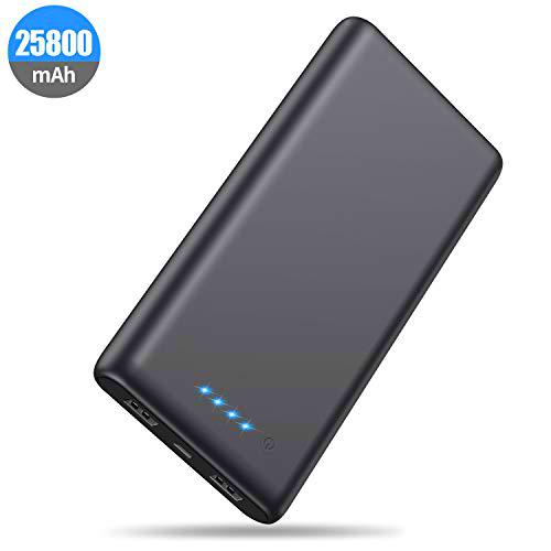 HETP Powerbank 25800mAh batería Externa compacta Power Bank Power Pack 2 Puertos Salida Alta Capacidad Cargador Portátil con Indicador LED de Estado