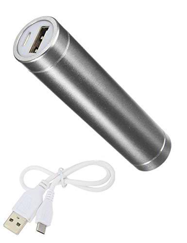 Shot Case Batería Externa para Huawei Y7 2019 Universal Power Bank 2600 mAh con Cable USB/Mirco USB de Emergencia Telephon (Plata)