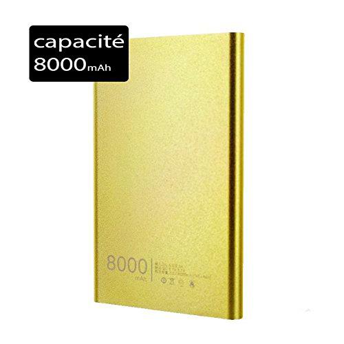 Power Bank Batería de Reserva Externo Slim 8000 mAh para Wiko Slide Oro