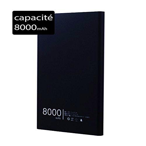 Power Bank Batería de Reserva Externo Slim 8000 mAh para Alcatel 3 Negro