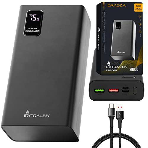 Extralink EPB-068, Bateria Externa Carga Rapida, Power Bank 20000mAh