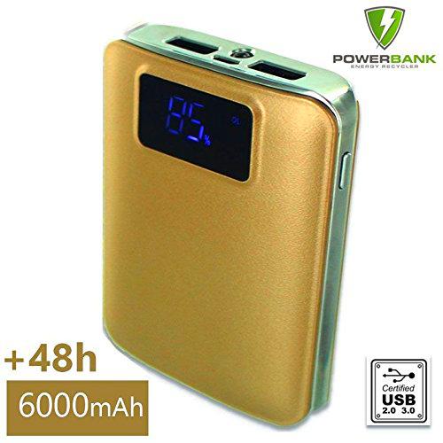 Power Bank 3615102459952 batería de Emergencia 6000 mAh Oro para Samsung Galaxy C9 Pro Dorado