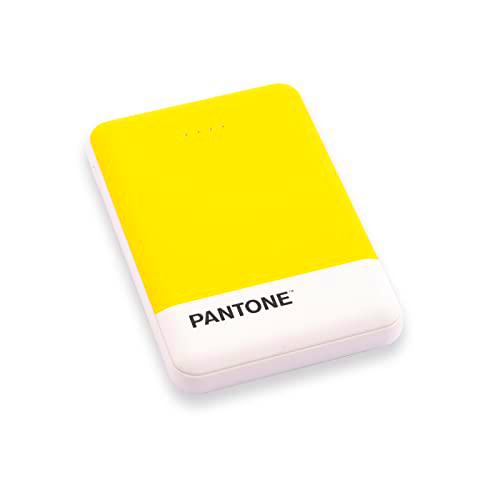 ESPRINET Pantone Powerbank 5000 mAh Amarillo 2X USB 1x USB-C hasta 2,1A Delgado Ligero y Compacto