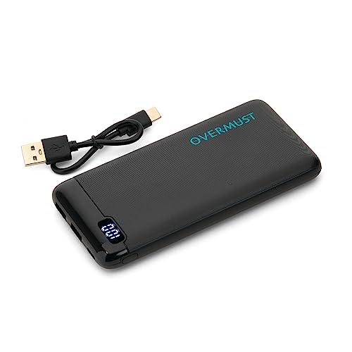 OVERMUST Cargador Portátil 10.000 mAh con 2 Puertos USB y 1 Puerto USB-C