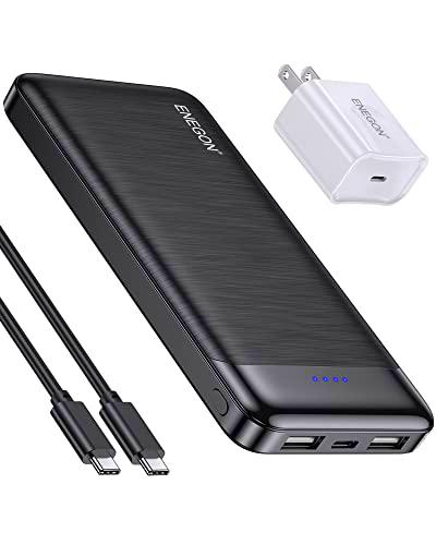 ENEGON Batería externa de 10000 mAh, carga rápida 5 V/3 A (15 W máx.) con cargador de pared USB-C