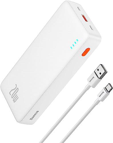 Baseus Batería Externa 20000mAh, Power Bank 20W USB C Cargador Móvil Portátil Carga Rapida 2 Ausgänge Kompatibel mit iPhone 14 13 12 11 Series Samsung Galaxy S21 S22 iPad Tablet