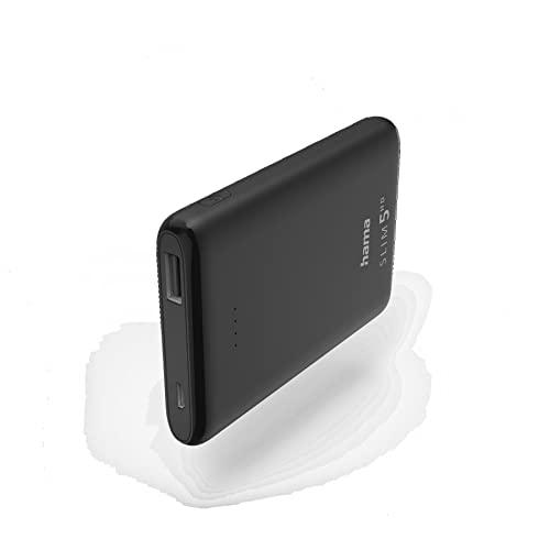 Hama Power Pack Slim 5HD, 5000mAh, Salida: USB-A, Negro