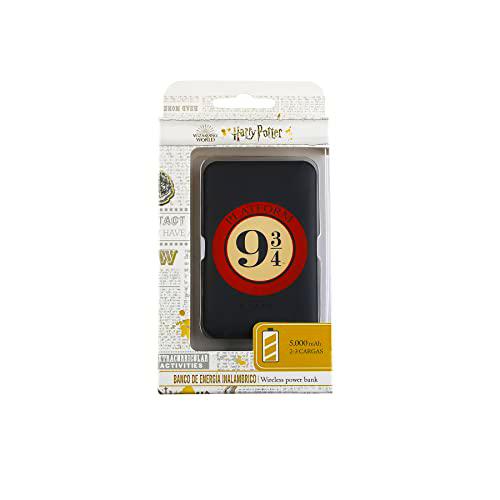 WONDEE Harry Potter Batería Externa 5000mAh, Power Bank Platform 9 3/4 Wireless 5W Cargador Portátil con 2 Puertos para iPhone 14 13 12 11 Pro Samsung Huawei iPad LG y Todos