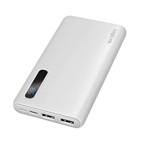 Logilink PA0280W - Batería Externa de 10.000 mAh, 2 Puertos USB