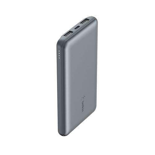 Belkin batería Externa portátil de 10000mAh, Cargador Externo USB-C con 1 Puerto USB-C y 2 Puertos USB-A