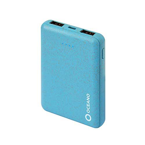 POWERBANK SBS Oceano Eco-Friendly 5000mAH 2XUSB 2.1 A +1XMICRO USB Light Blue