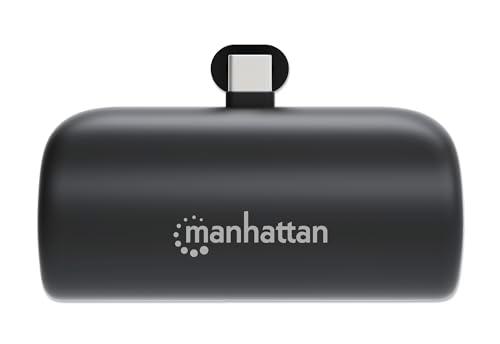 Manhattan Batería Externa de 5000 mAh con Conector USB C Integrado de 10 W