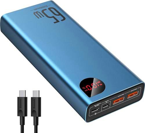 Baseus Power Bank, Cargador Portátil USB C de 65W 20000mAh