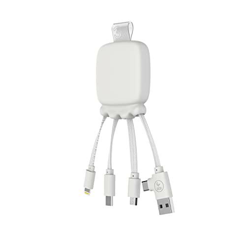 Xoopar Cable USB Multi Conector - Hub USB Universal 4 en 1 y Batería Externa 3000 mAH en Plástico Reciclado