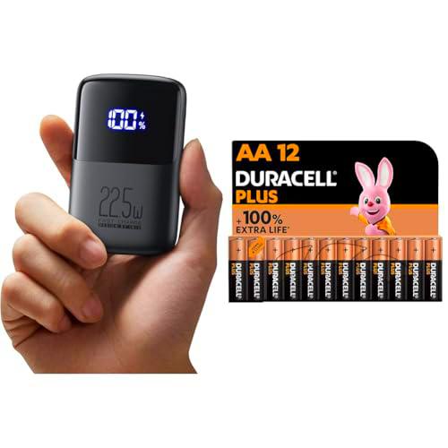 INIU Power Bank &amp; Pilas Duracell Plus AA, Pack de 12