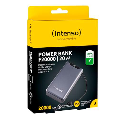 Intenso Powerbank F20000 - Batería Externa con PD (20 W) y QC (18 W)