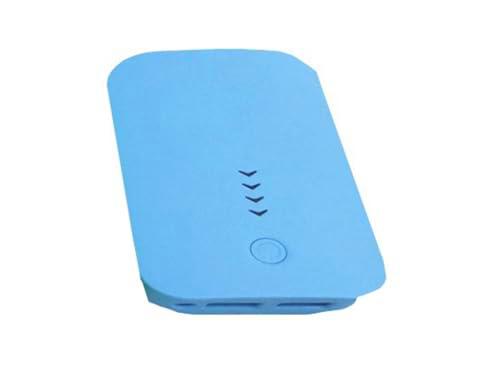 Batería portátil externa azul de 8400 mAh. Ideal para cargar tus dispositivos en cualquier lugar