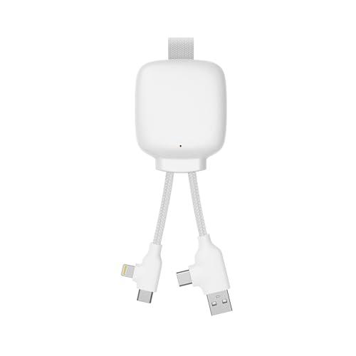 Cable Multi-Conectores USB 4 En 1 - Cargador Universal Y Batería Externa De 3000 mAh De Plástico Reciclado