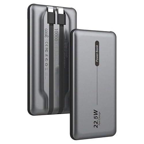 Batería Externa Universal Power Bank 10.000 mAh PD 22.5W (2 Cables) Gris