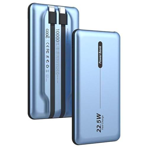 Batería Externa Universal Power Bank 10.000 mAh PD 22.5W (2 Cables) Azul