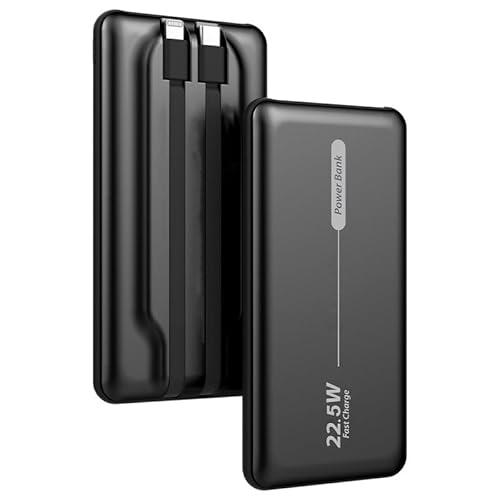 Batería Externa Universal Power Bank 10.000 mAh PD 22.5W (2 Cables) Negro